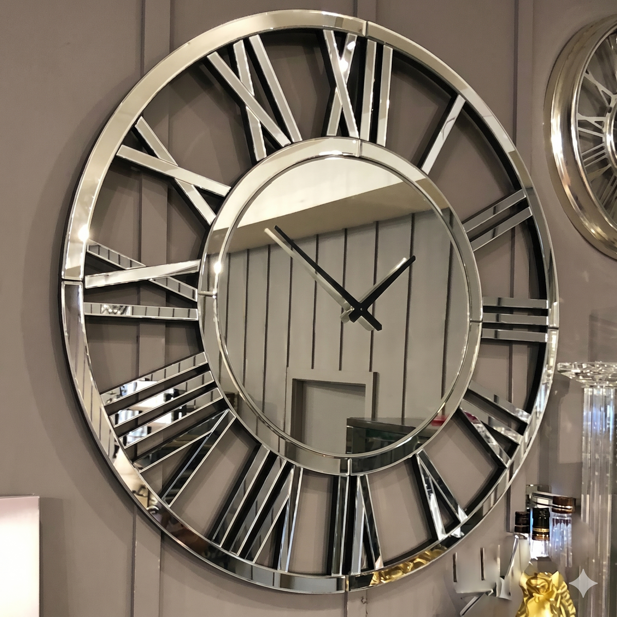 Horloge ronde miroir