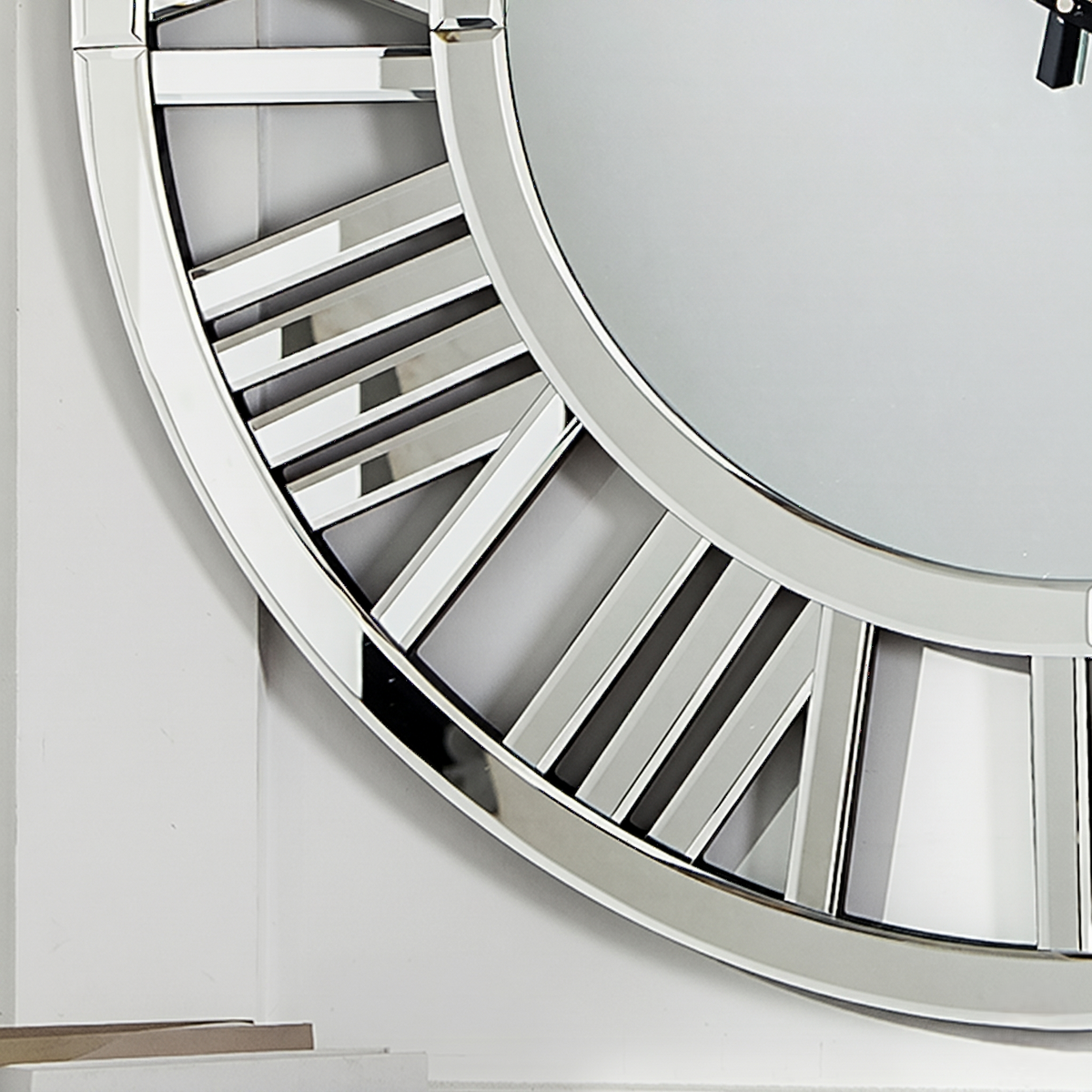 Horloge ronde miroir