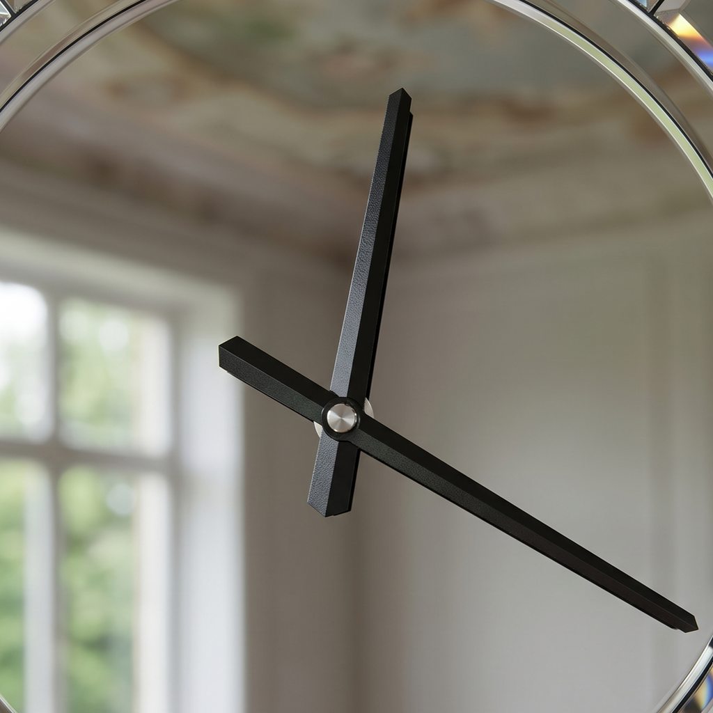 Horloge ronde miroir