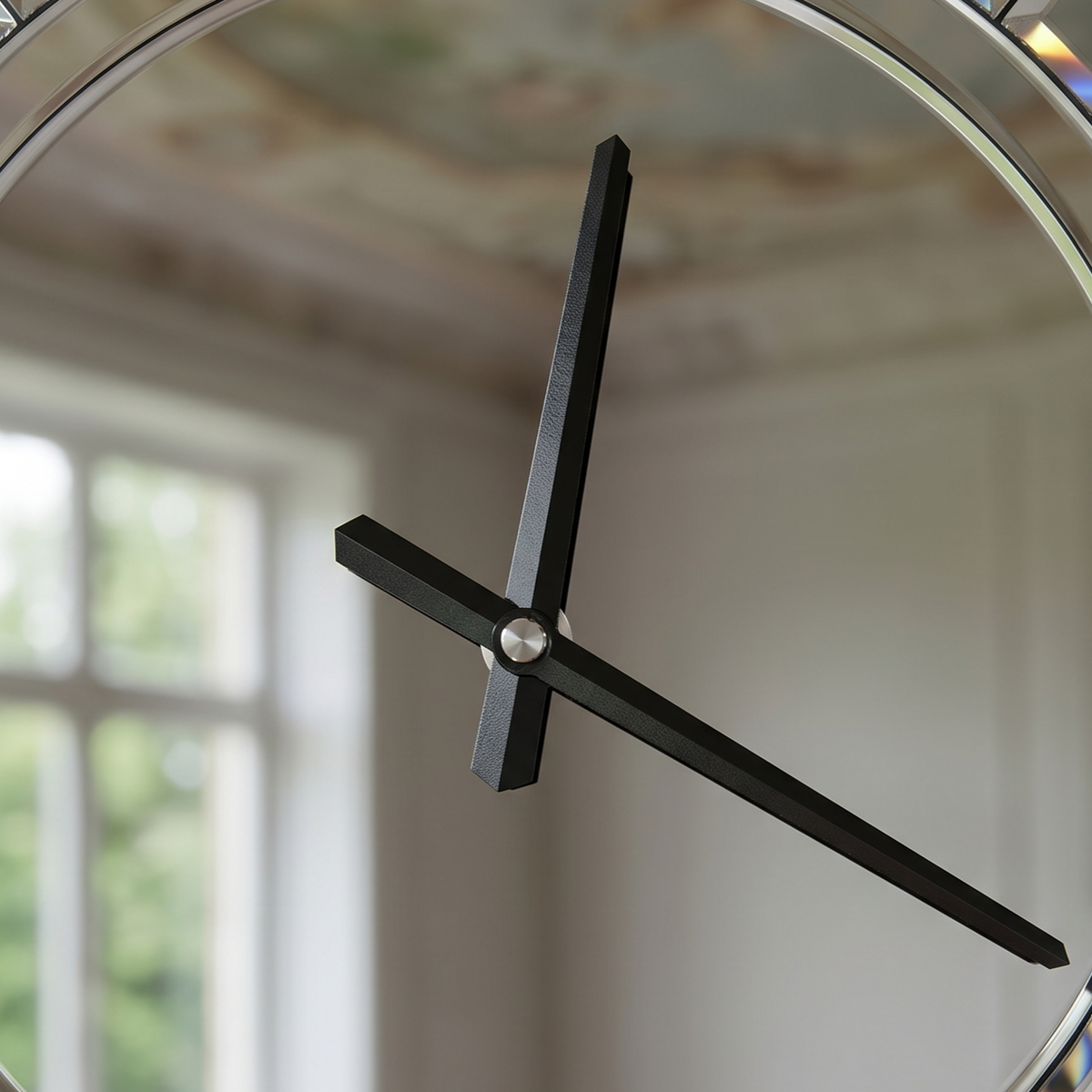 Horloge ronde miroir