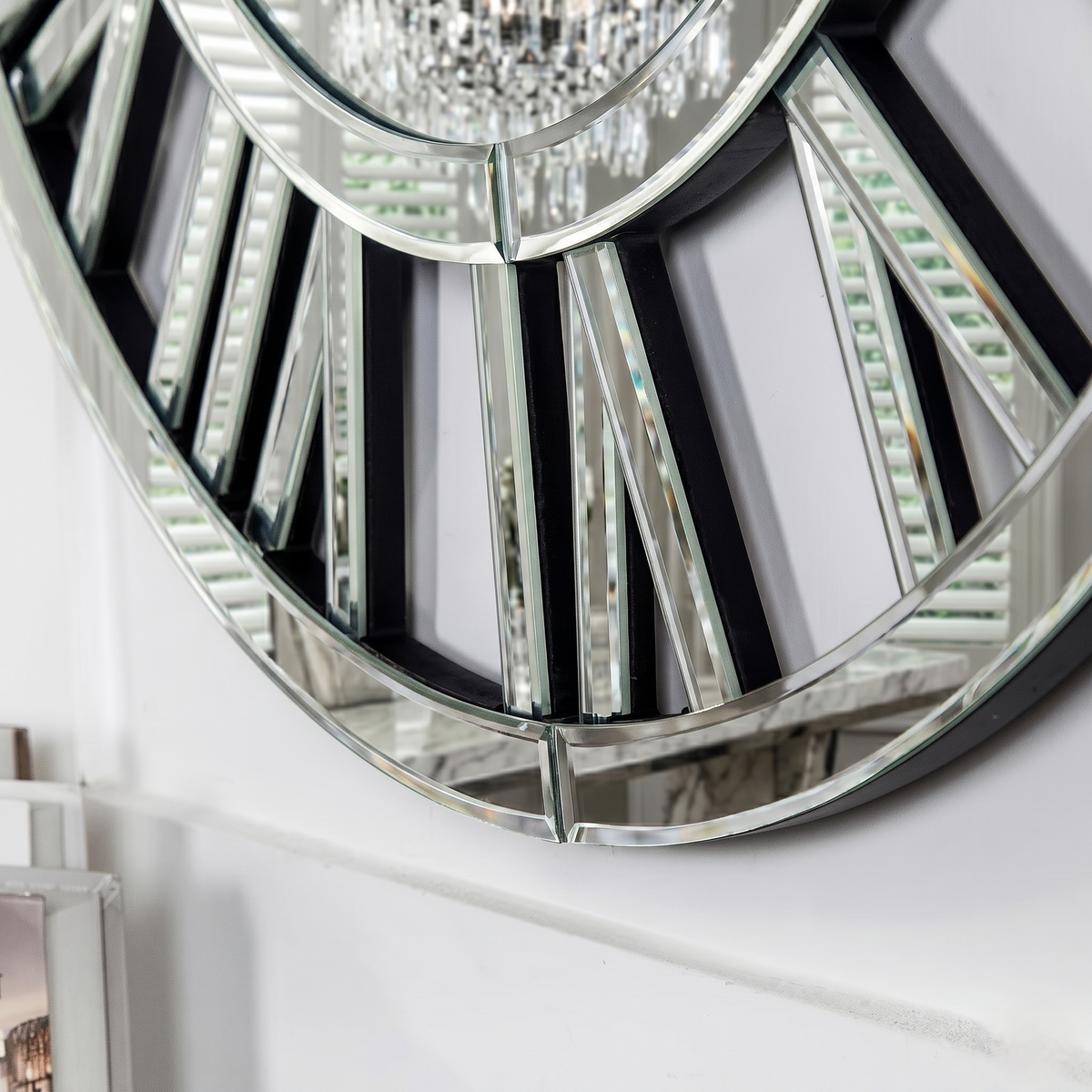 Horloge ronde miroir