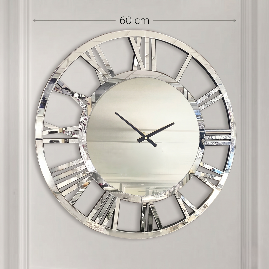 Horloge ronde miroir