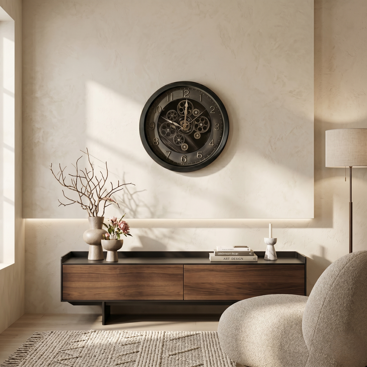 Horloge ronde steampunk