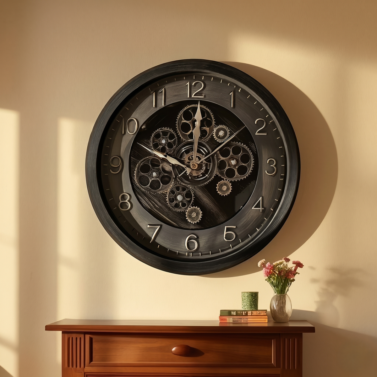 Horloge ronde steampunk