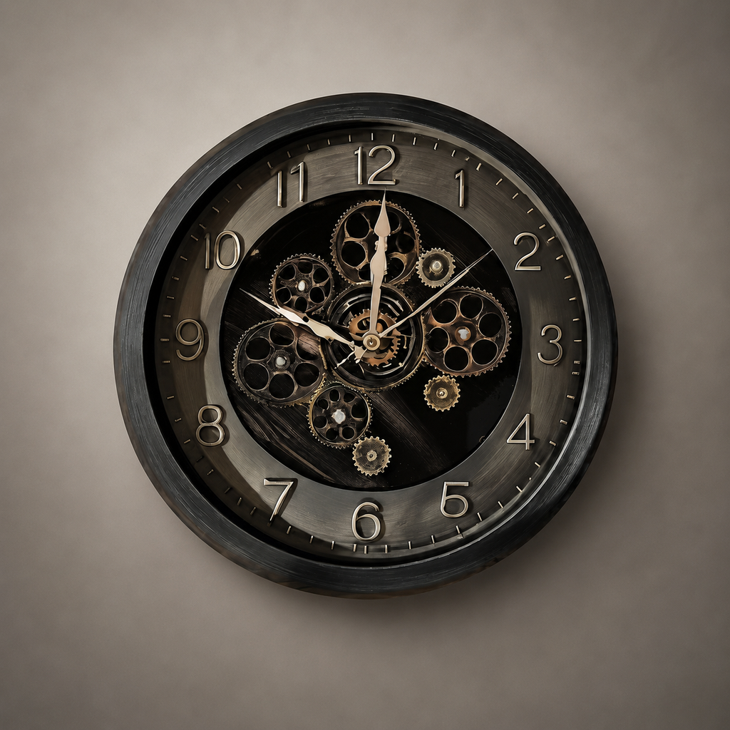 Horloge ronde steampunk