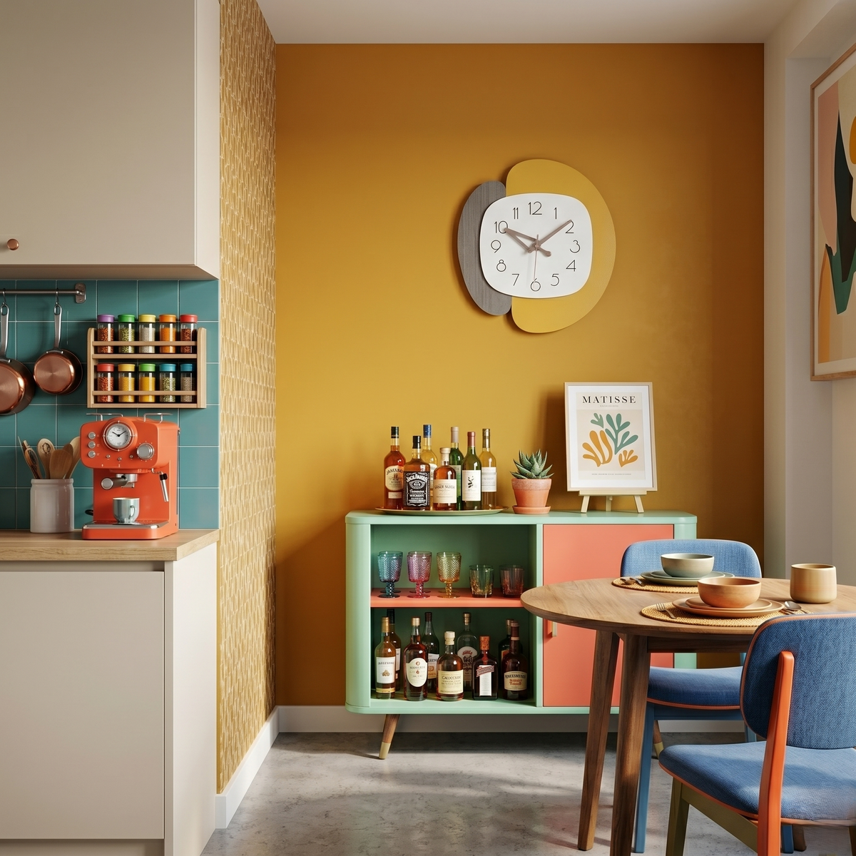 Horloge salon scandinave