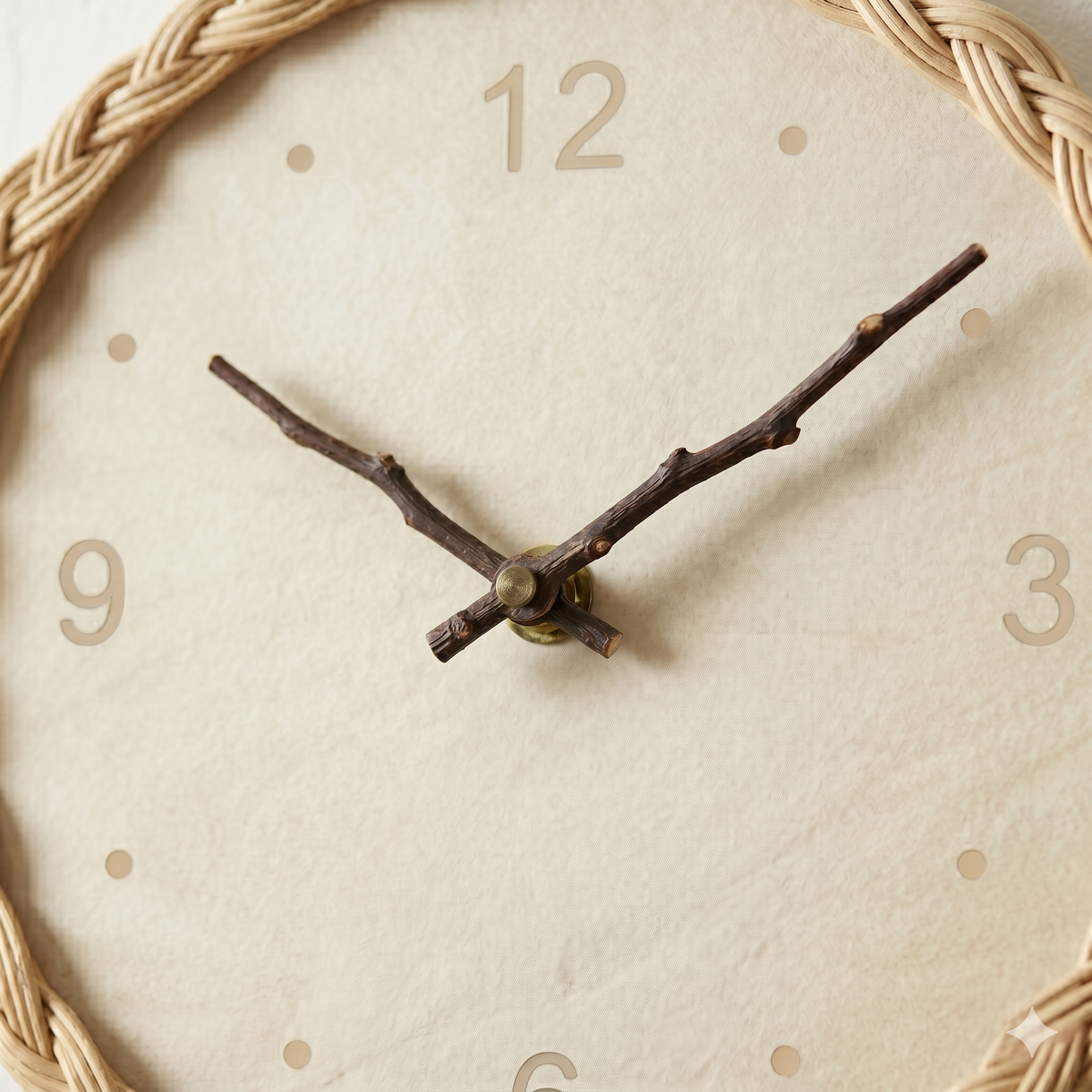 Horloge silencieuse en rotin