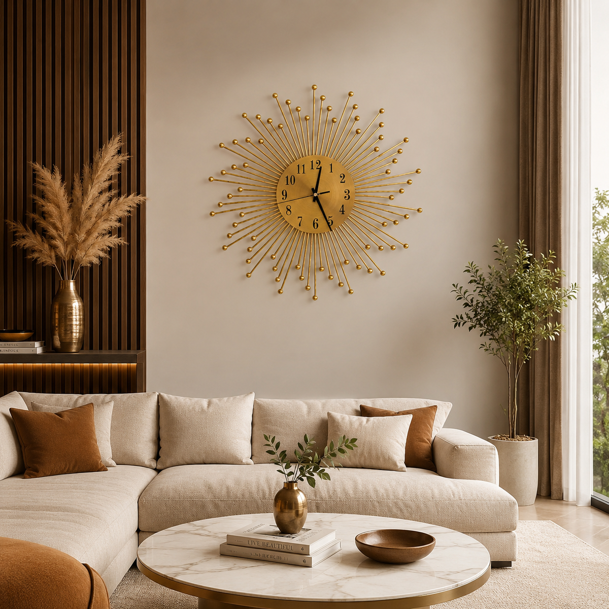 Horloge soleil doré