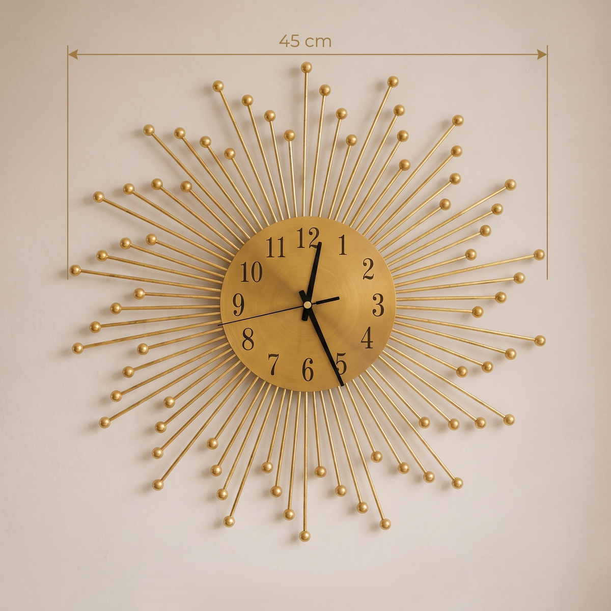 Horloge soleil doré
