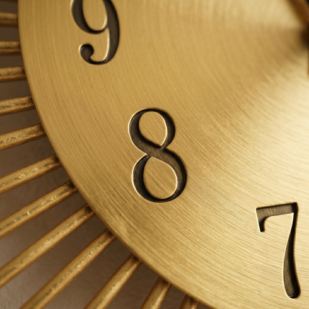 Horloge soleil doré