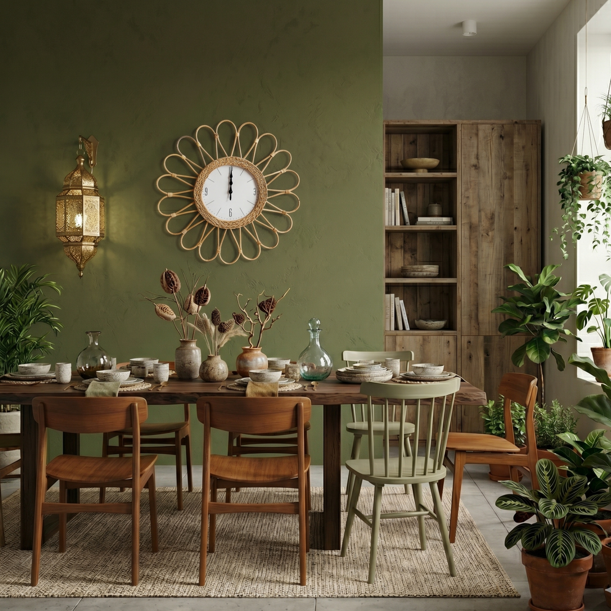 Horloge soleil rotin