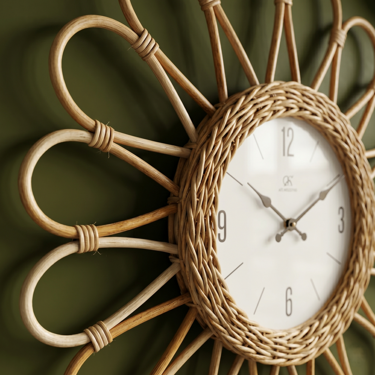 Horloge soleil rotin