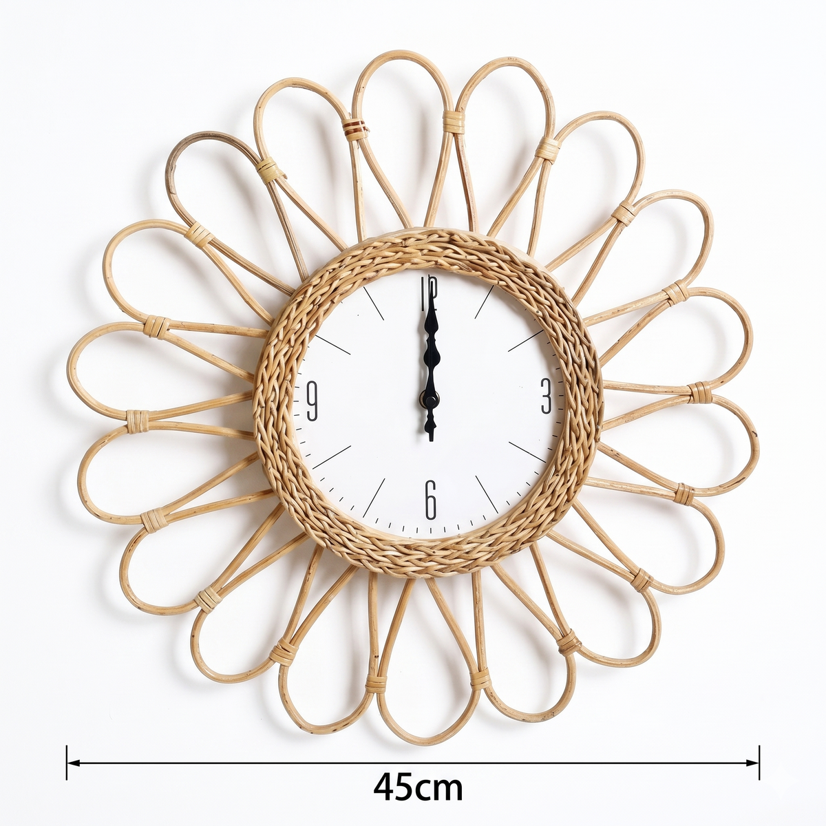 Horloge soleil rotin