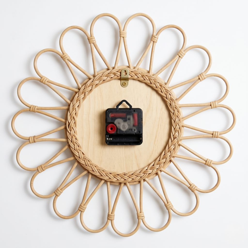 Horloge soleil rotin