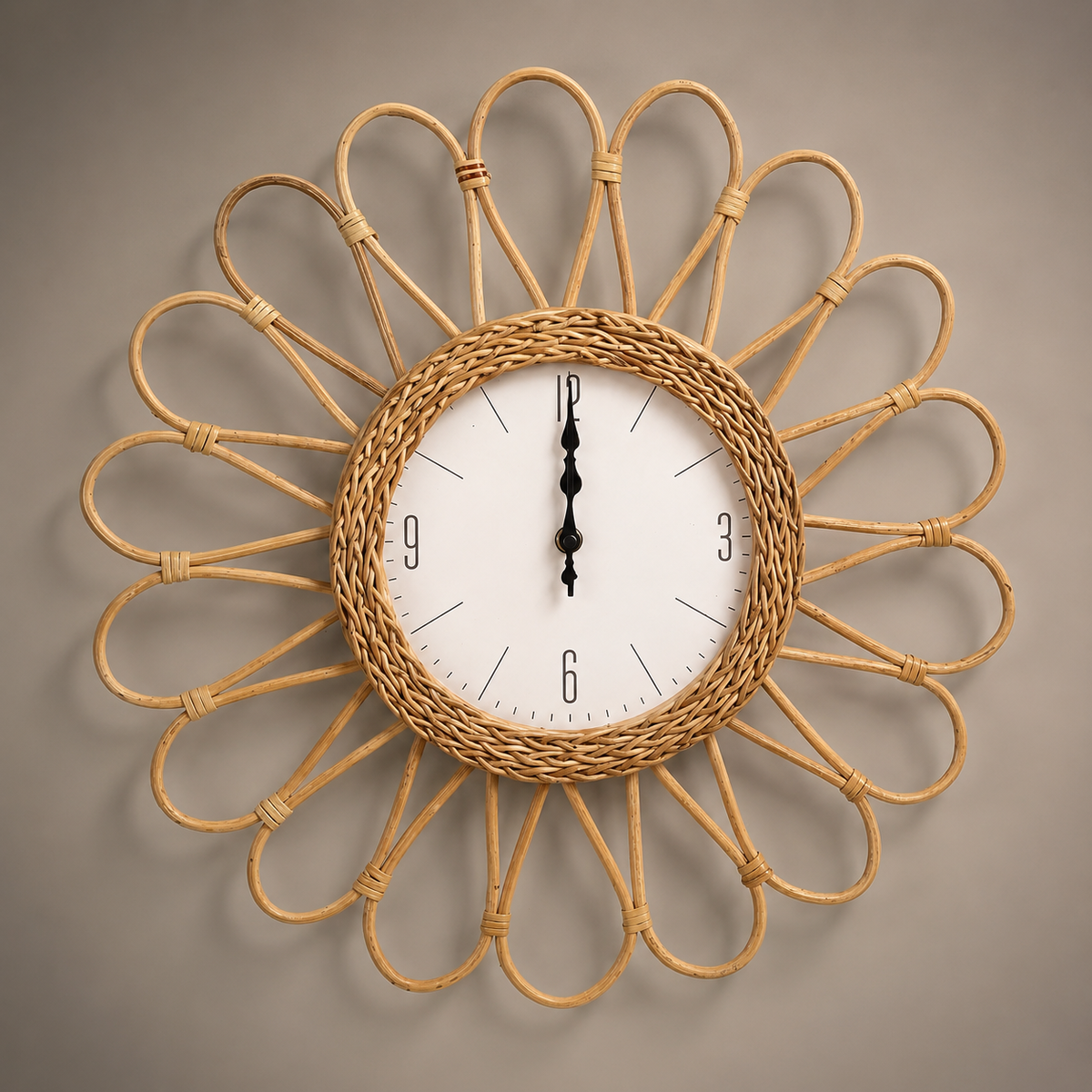 Horloge soleil rotin