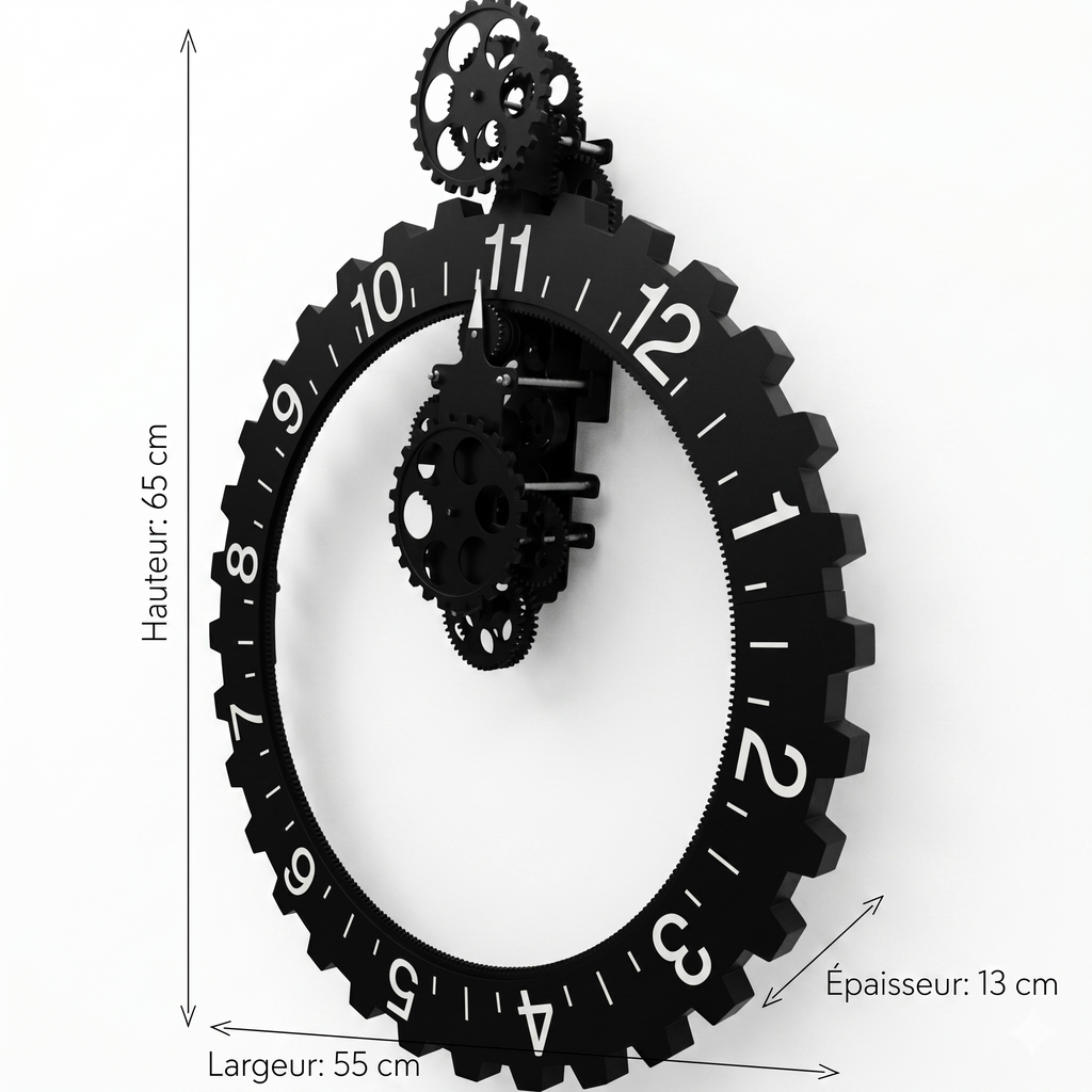 Horloge steampunk industrielle