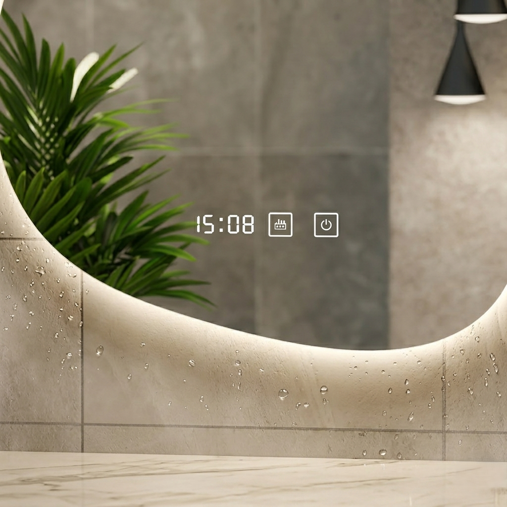 Miroir anti buée horloge