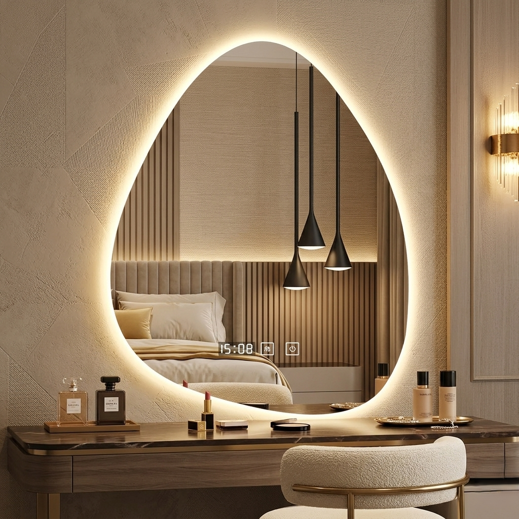 Miroir anti buée horloge