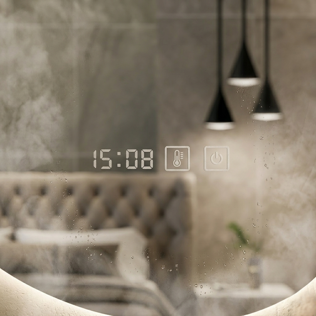 Miroir anti buée horloge