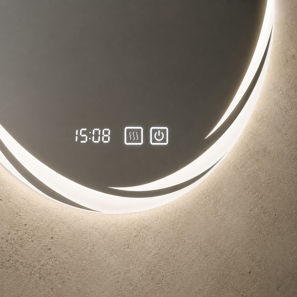 Miroir lumineux horloge