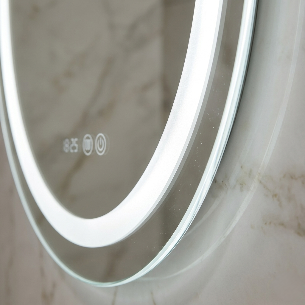 Miroir salle de bain horloge