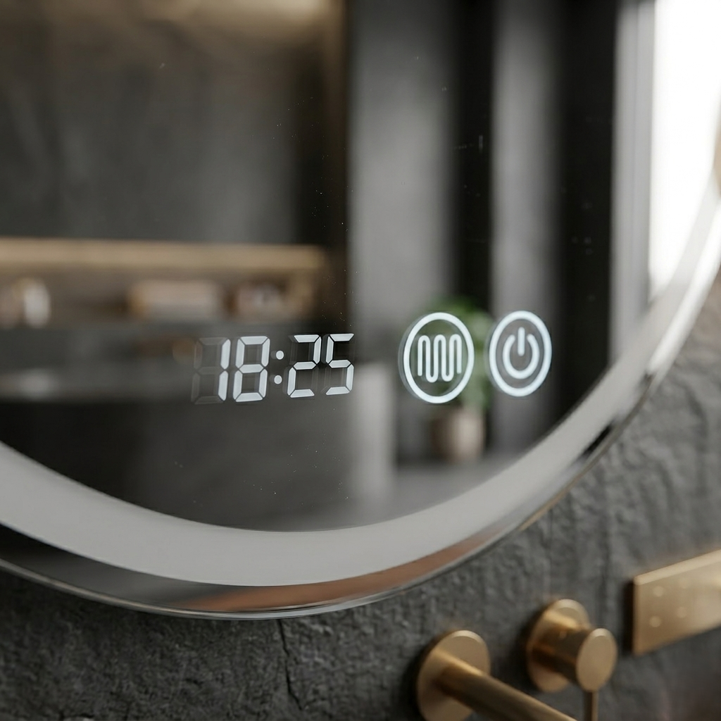 Miroir salle de bain horloge