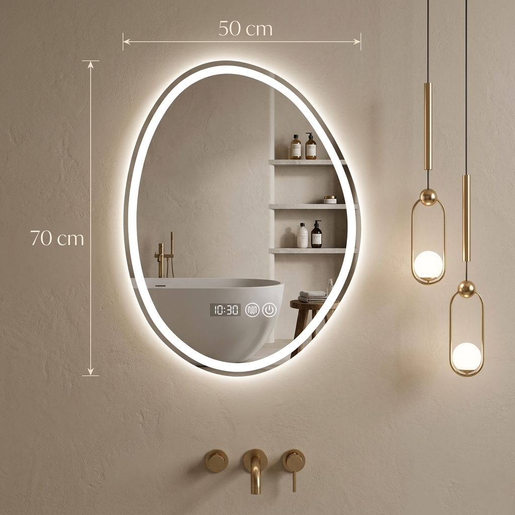 Miroir salle de bain horloge