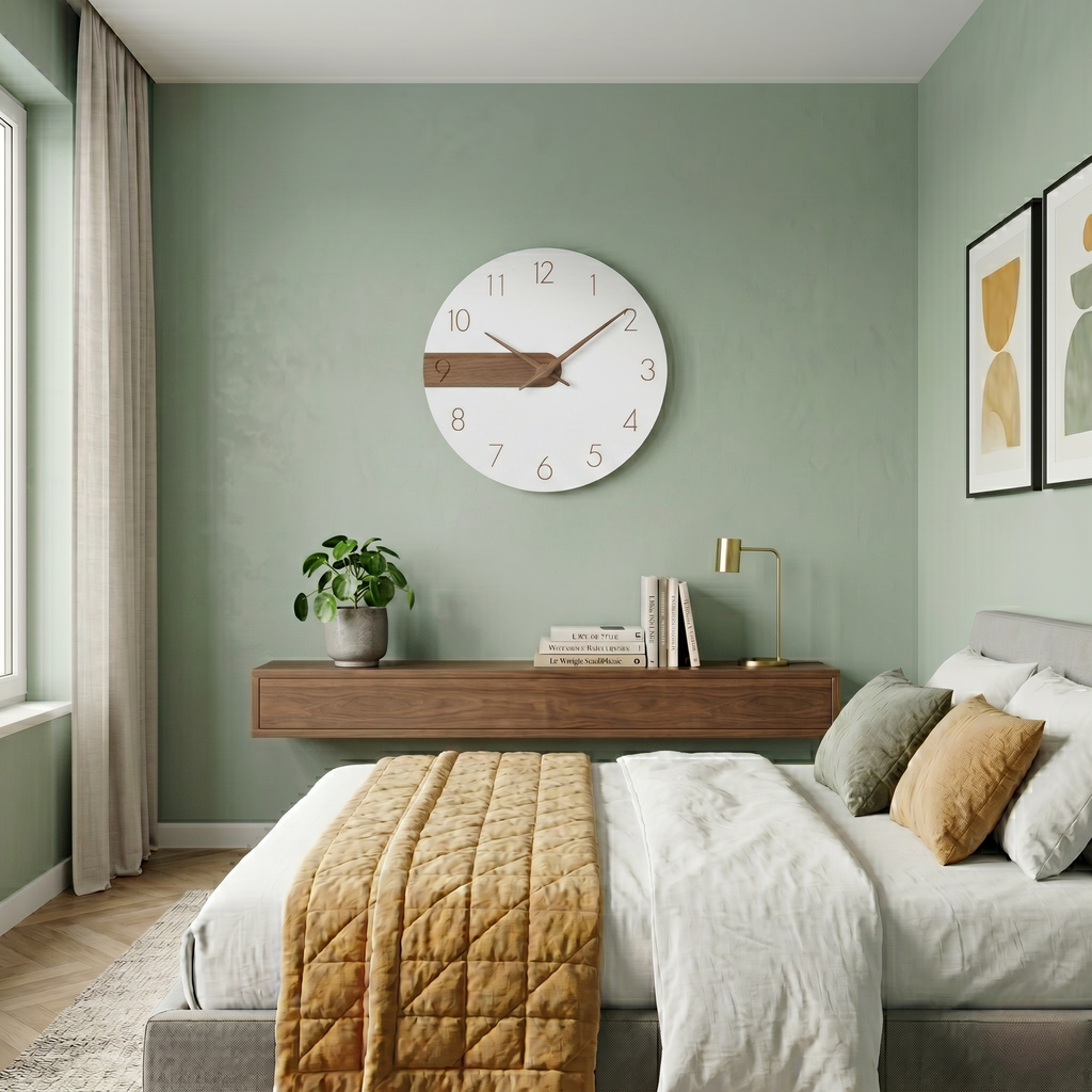 Horloge scandinave bois et blanc