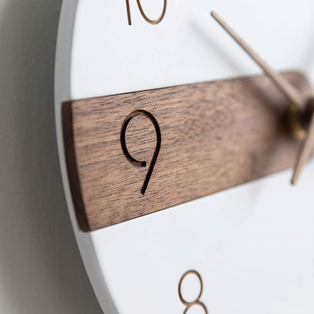 Horloge scandinave bois et blanc