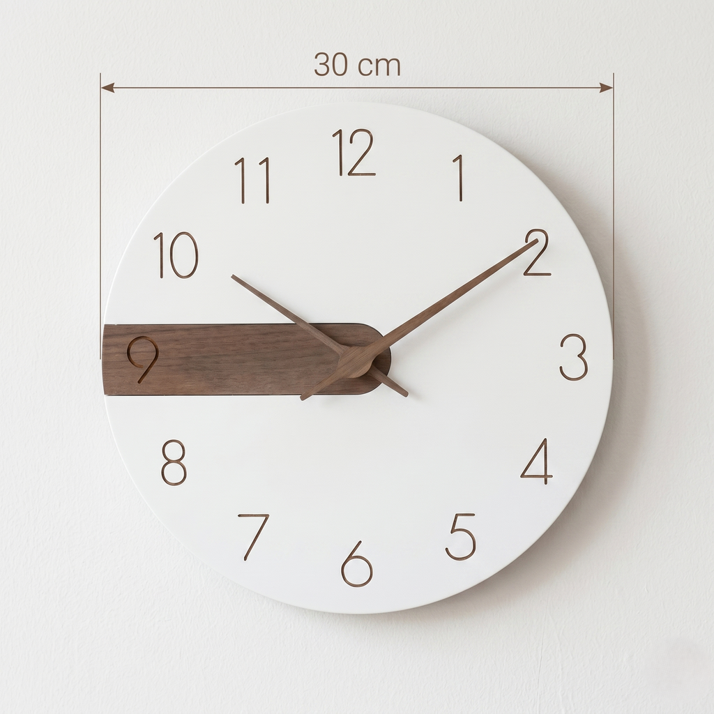 Horloge scandinave bois et blanc