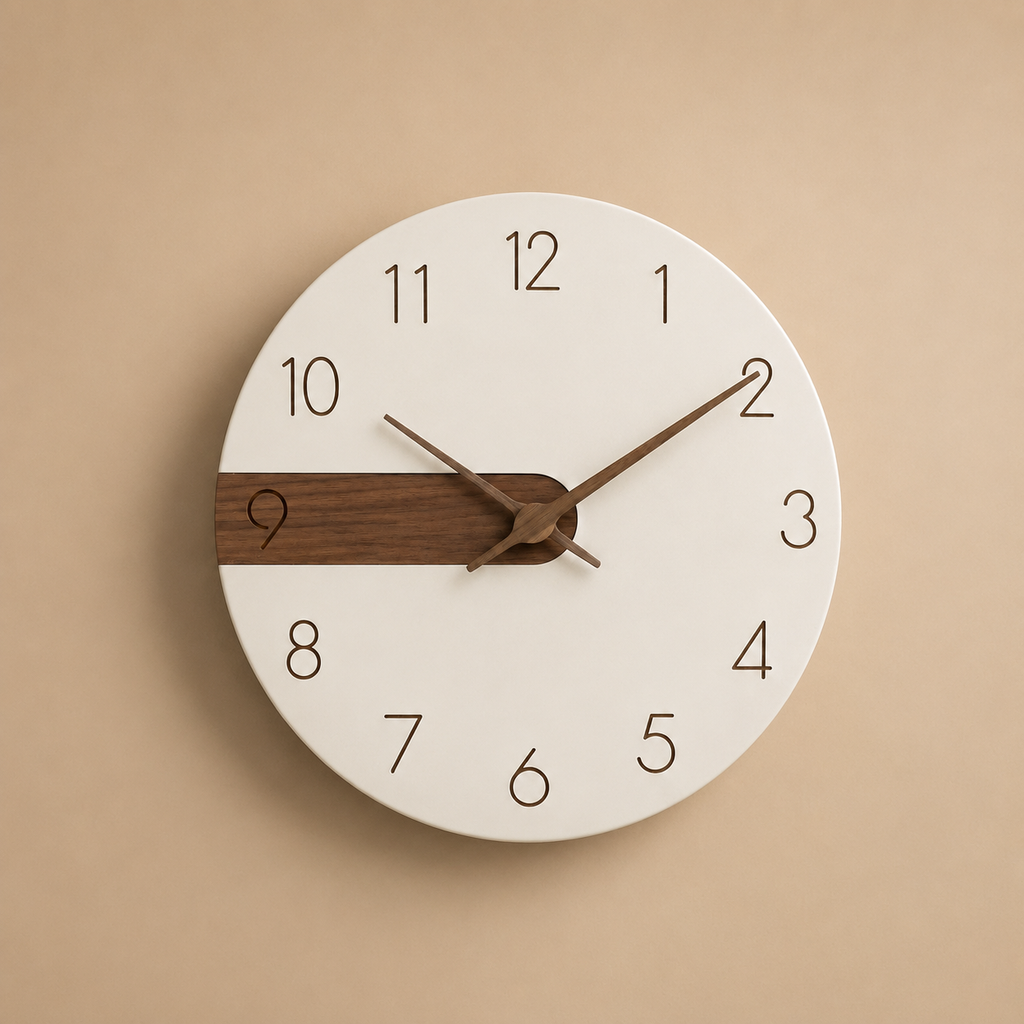 Horloge scandinave bois et blanc